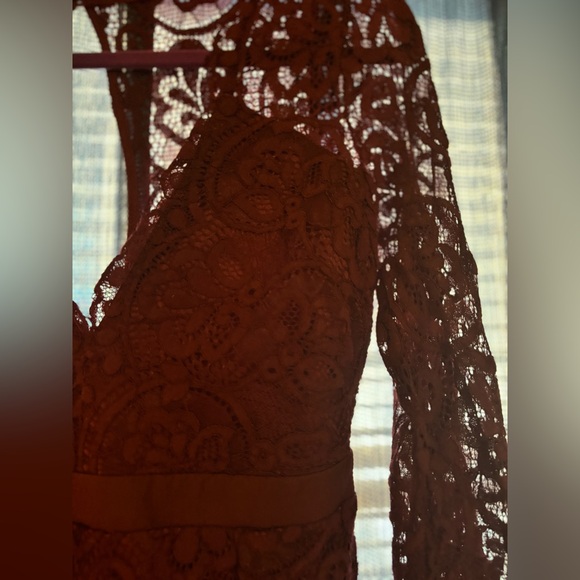 Blu Spero Maroon Lace Romper - Picture 8 of 9